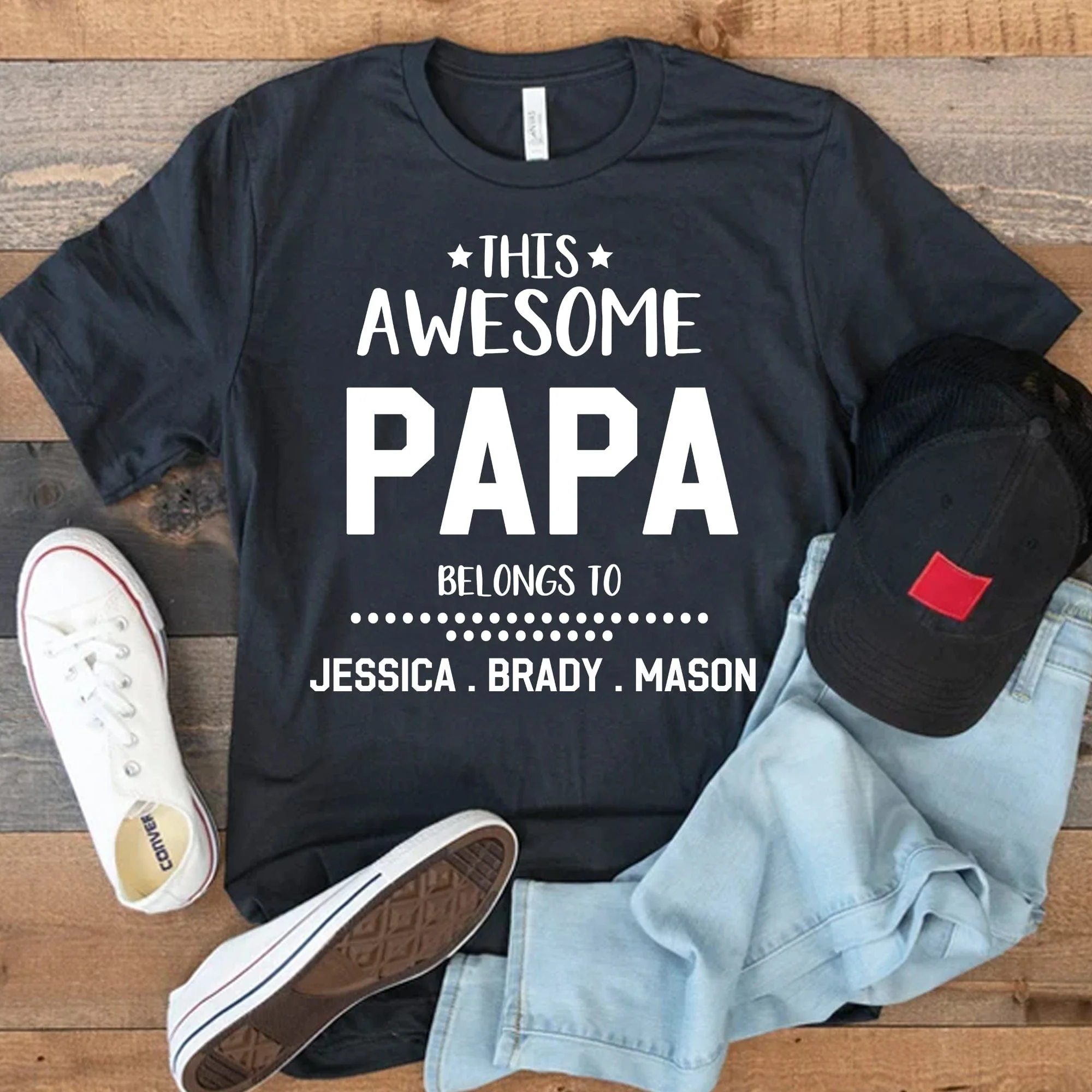 This Awesome Papa Belongs To Personalized Custom Father's Day Shirt - Image 2