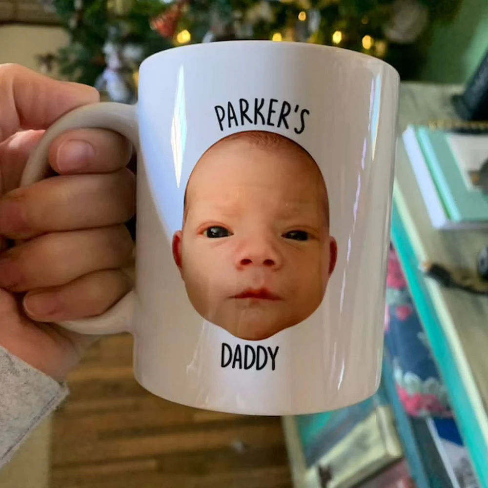 Custom Baby Face Mug, Gift For Dad, Family Coffee Mug 890713