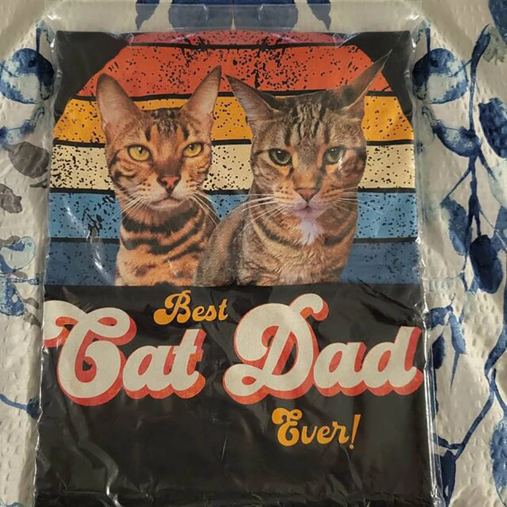 Custom Best Cat Dad Ever Shirt DA199 HN590 - Image 3