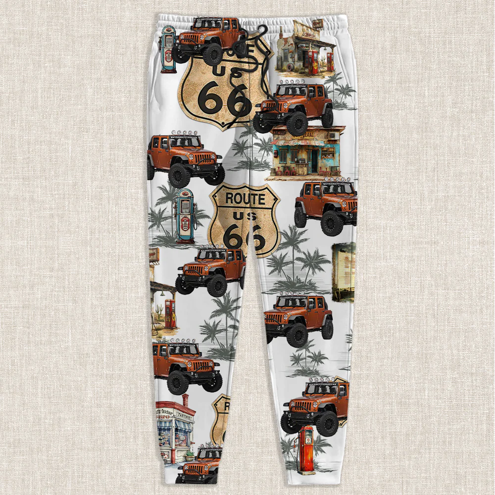 Custom Car Photo Rout 66 Authentic Sweatpants For Car Lover TH10 894989 - Image 3