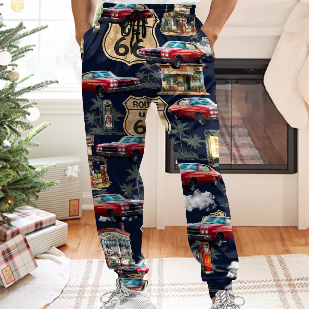 Custom Car Photo Rout 66 Authentic Sweatpants For Car Lover TH10 894989 - Image 4