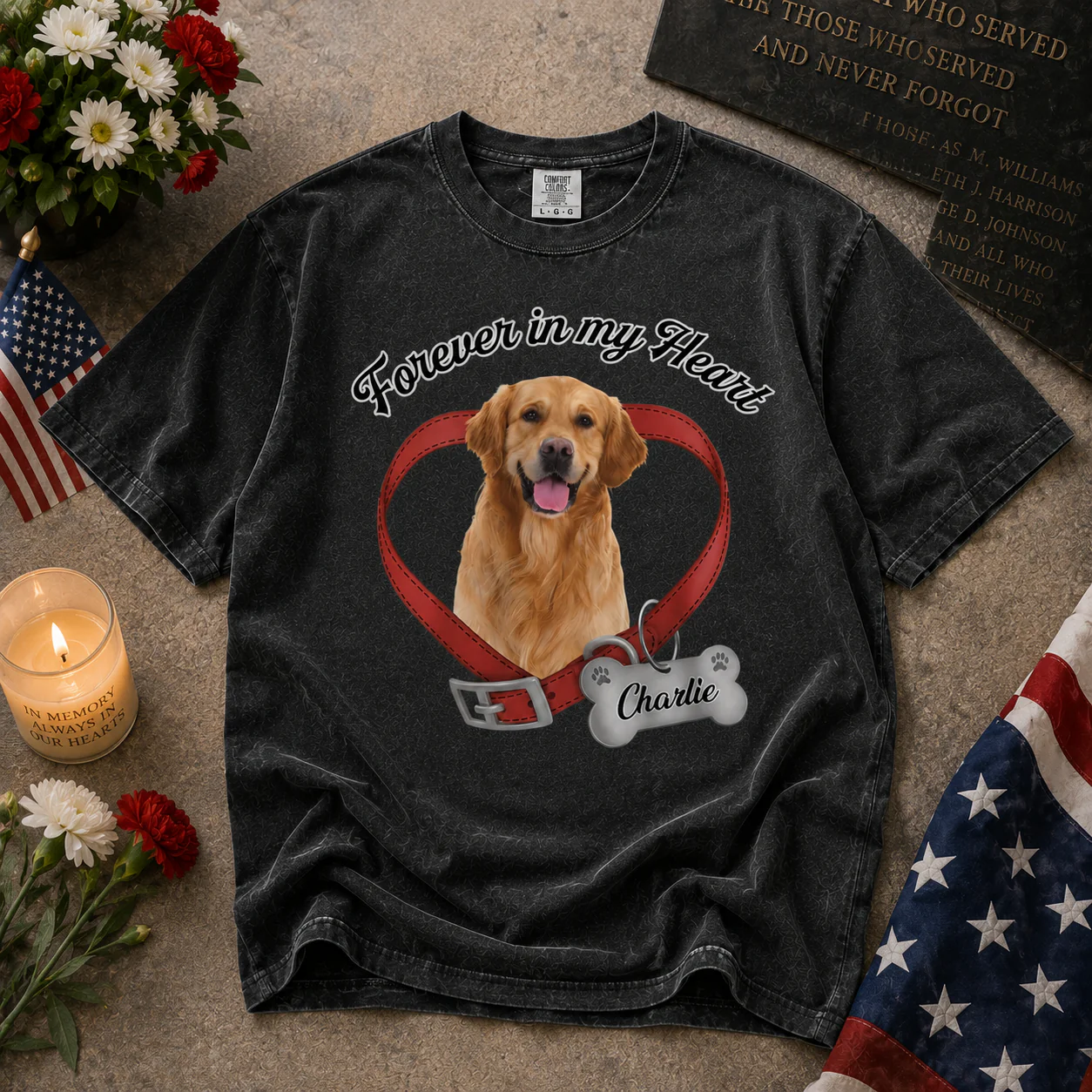 Custom Dog Loss Photo Forever in My Heart Comfort Shirt CH07 180144 - Image 3