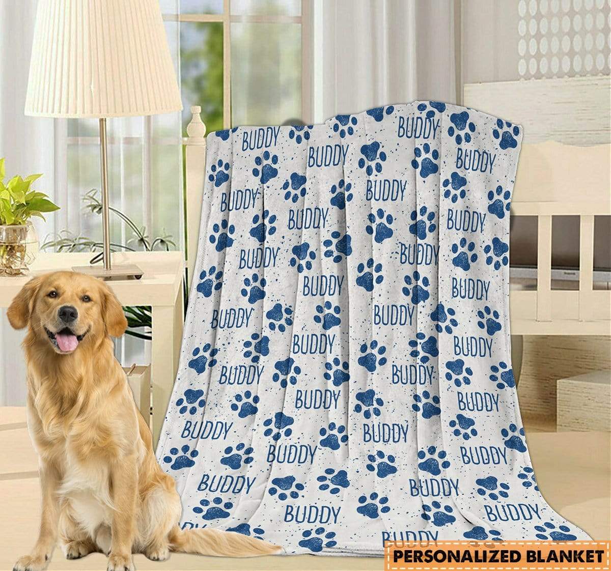Custom Paw Blanket For Dog, Cozy Plush Fleece Blanket 891611
