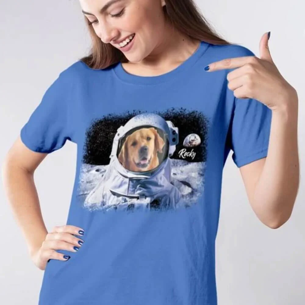 Astronaut Photo Dog Shirt - Image 4
