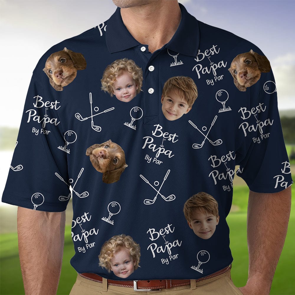 Custom Face Photo Best Dad By Par Dog Family Polo Shirt DM01 891113