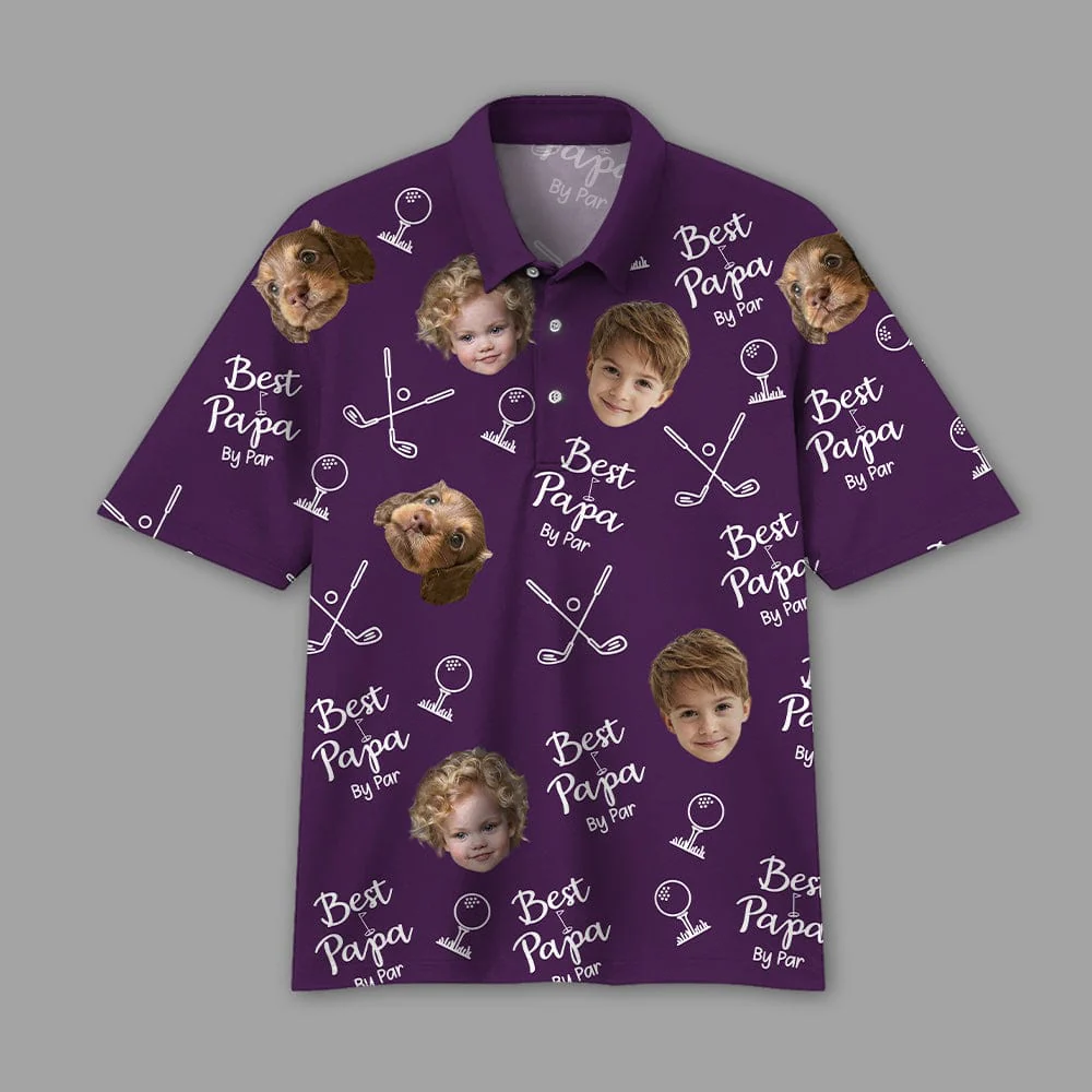 Custom Face Photo Best Dad By Par Dog Family Polo Shirt DM01 891113 - Image 4