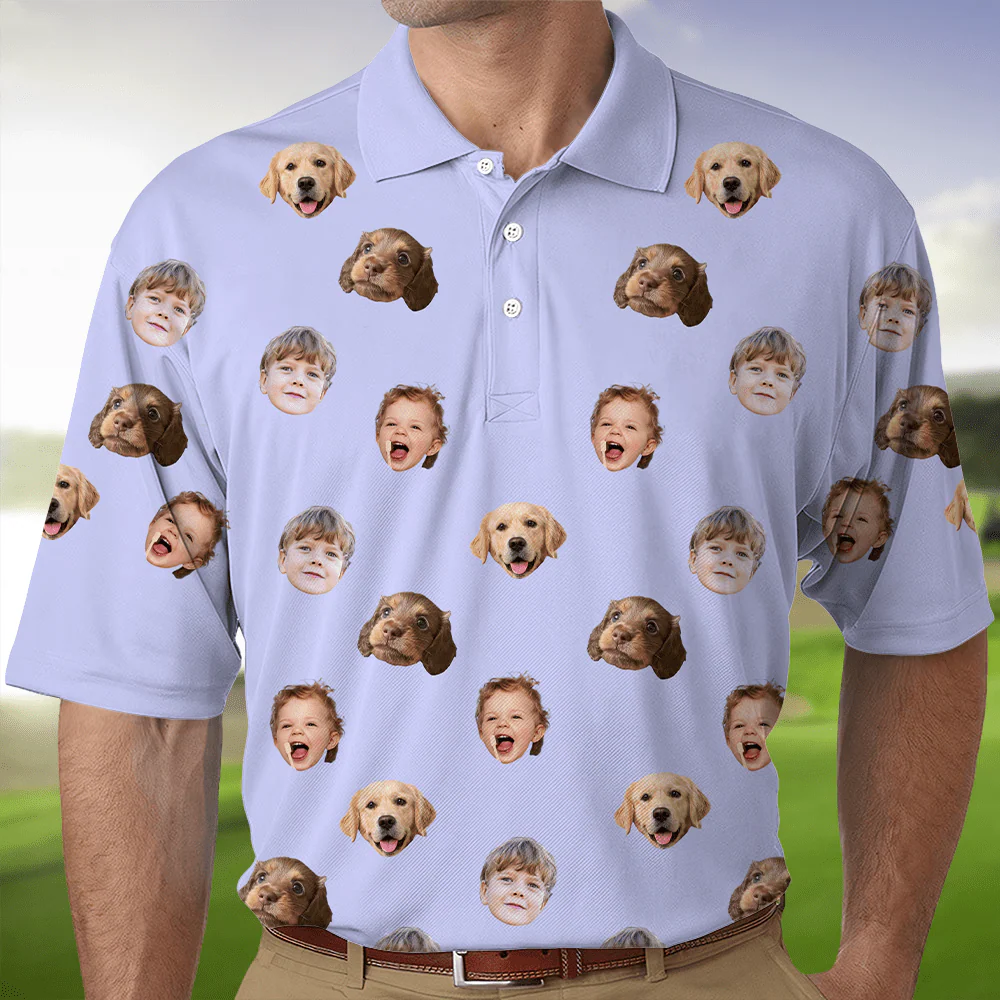 Custom Face Photo Dog Cat Family Polo Shirt DM01 891117