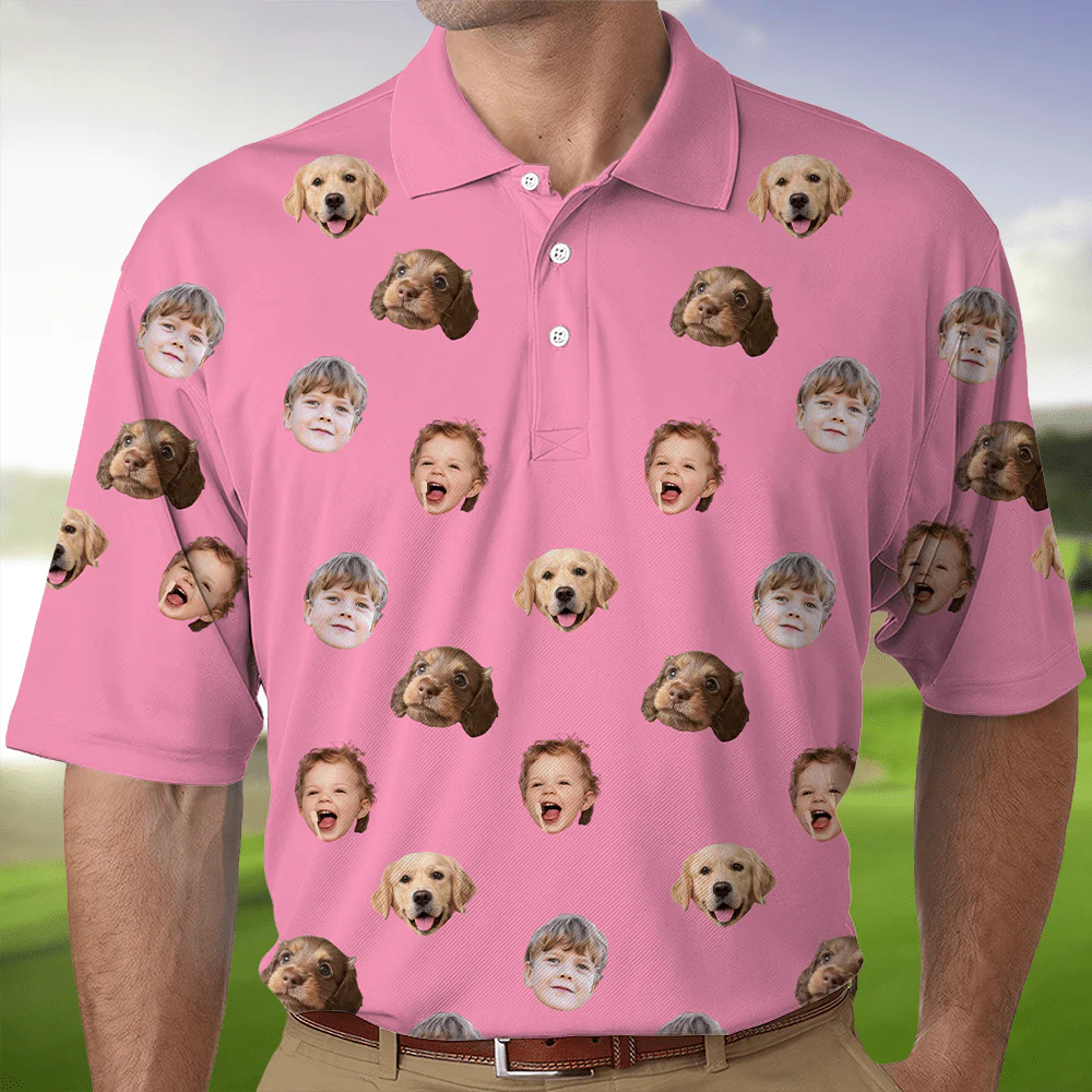 Custom Face Photo Dog Cat Family Polo Shirt DM01 891117 - Image 5