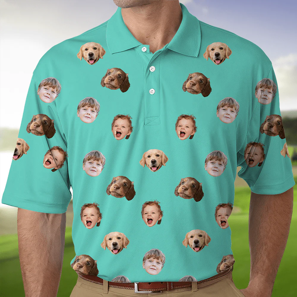 Custom Face Photo Dog Cat Family Polo Shirt DM01 891117 - Image 6