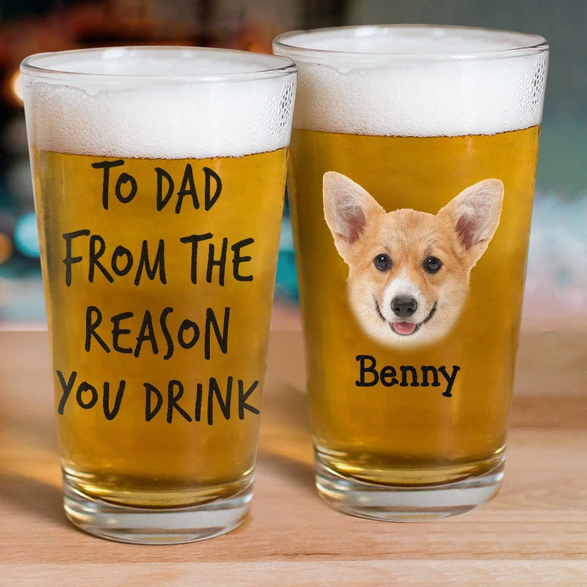 Custom Face Photo From The Reasons You Drink Dog Beer Glass DM01 890955