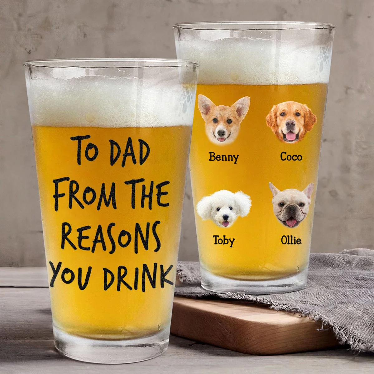 Custom Face Photo From The Reasons You Drink Dog Beer Glass DM01 890955 - Image 2