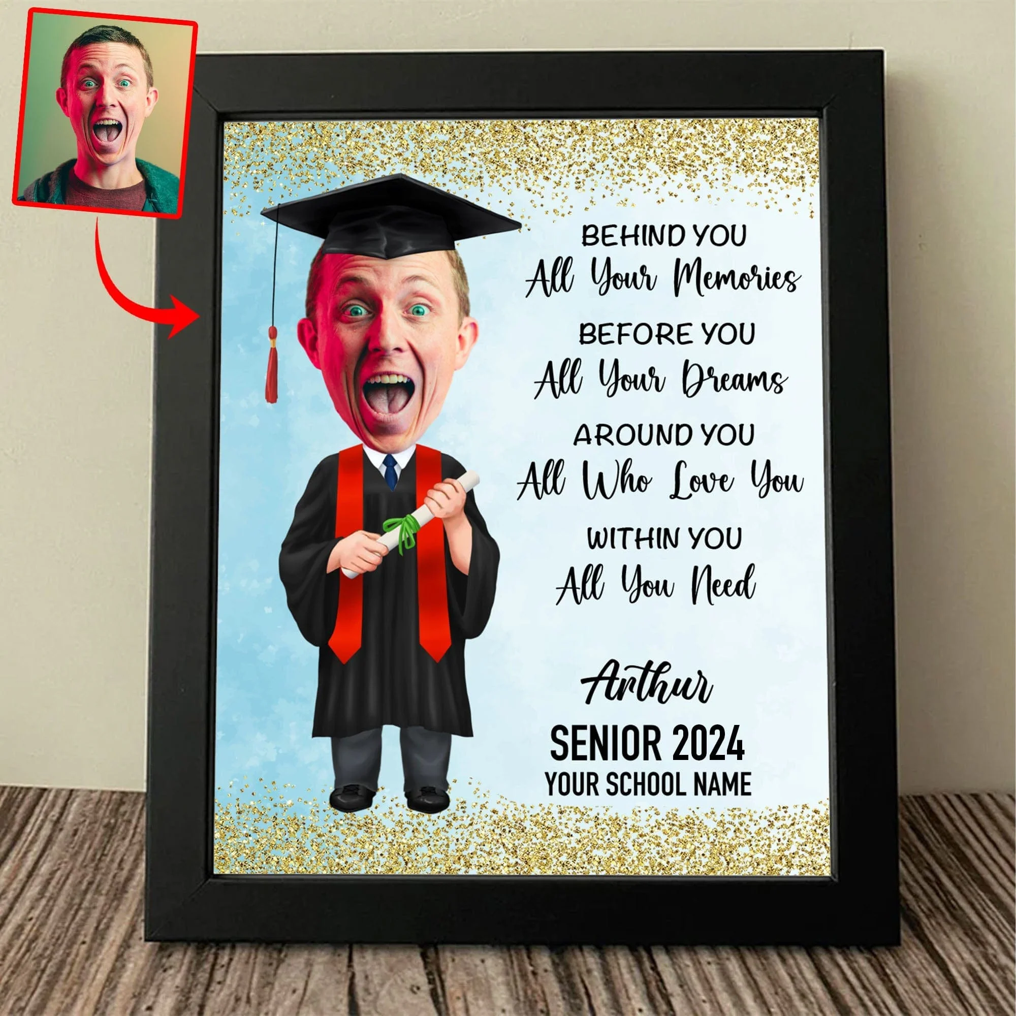 Custom Face Photo Graduation Gift Personalized Graduation Senior Picture Frame 890329 - Image 2