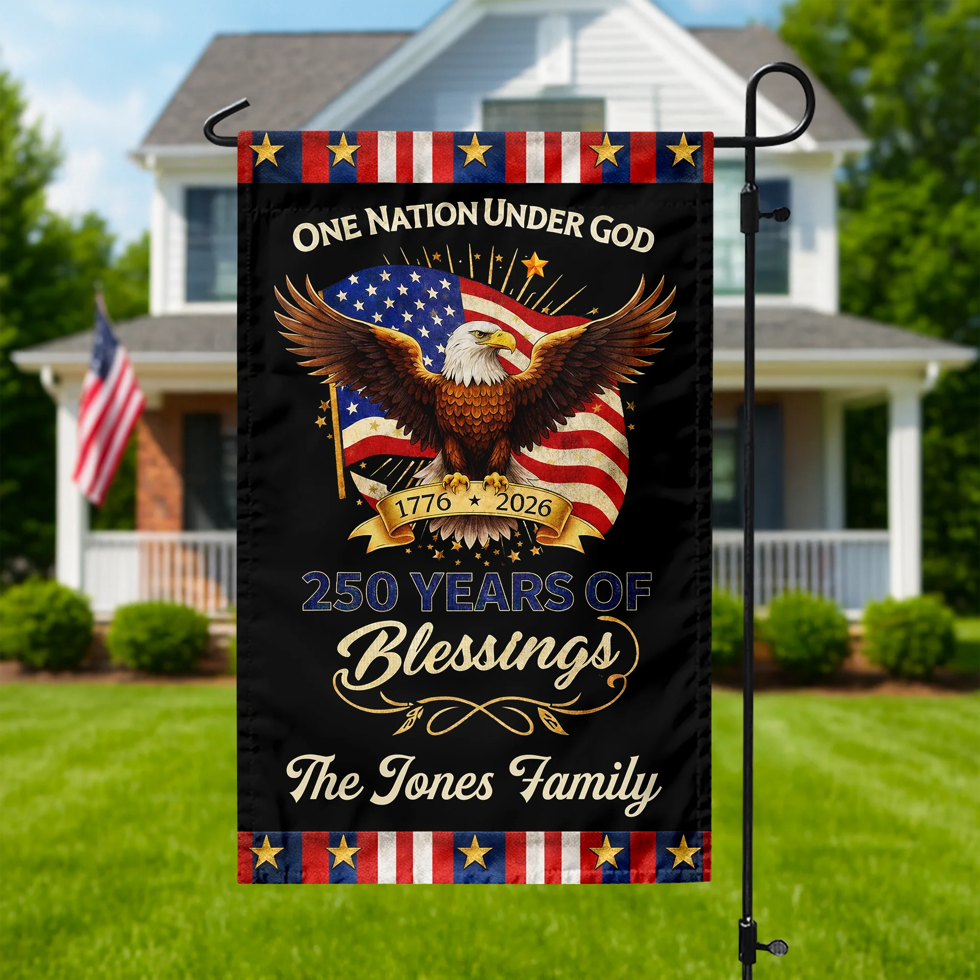Custom Family Name One Nation Under God 250 Years Of Blessings Garden Flag TH10 169025 - Image 5