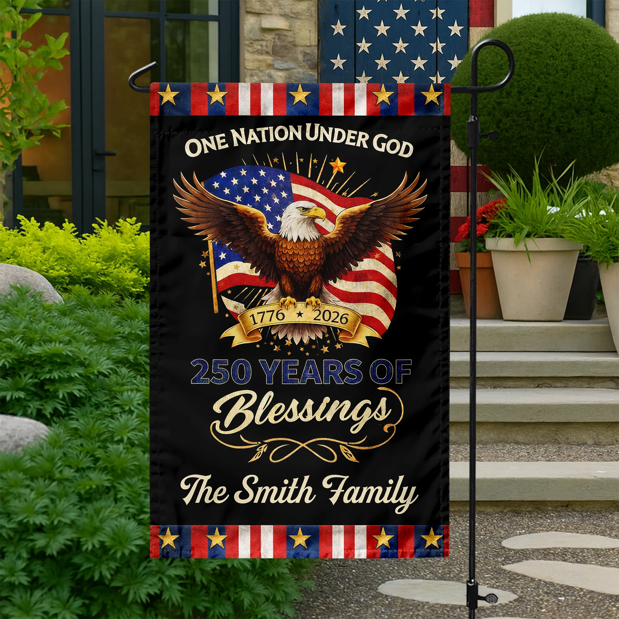 Custom Family Name One Nation Under God 250 Years Of Blessings Garden Flag TH10 169025 - Image 6