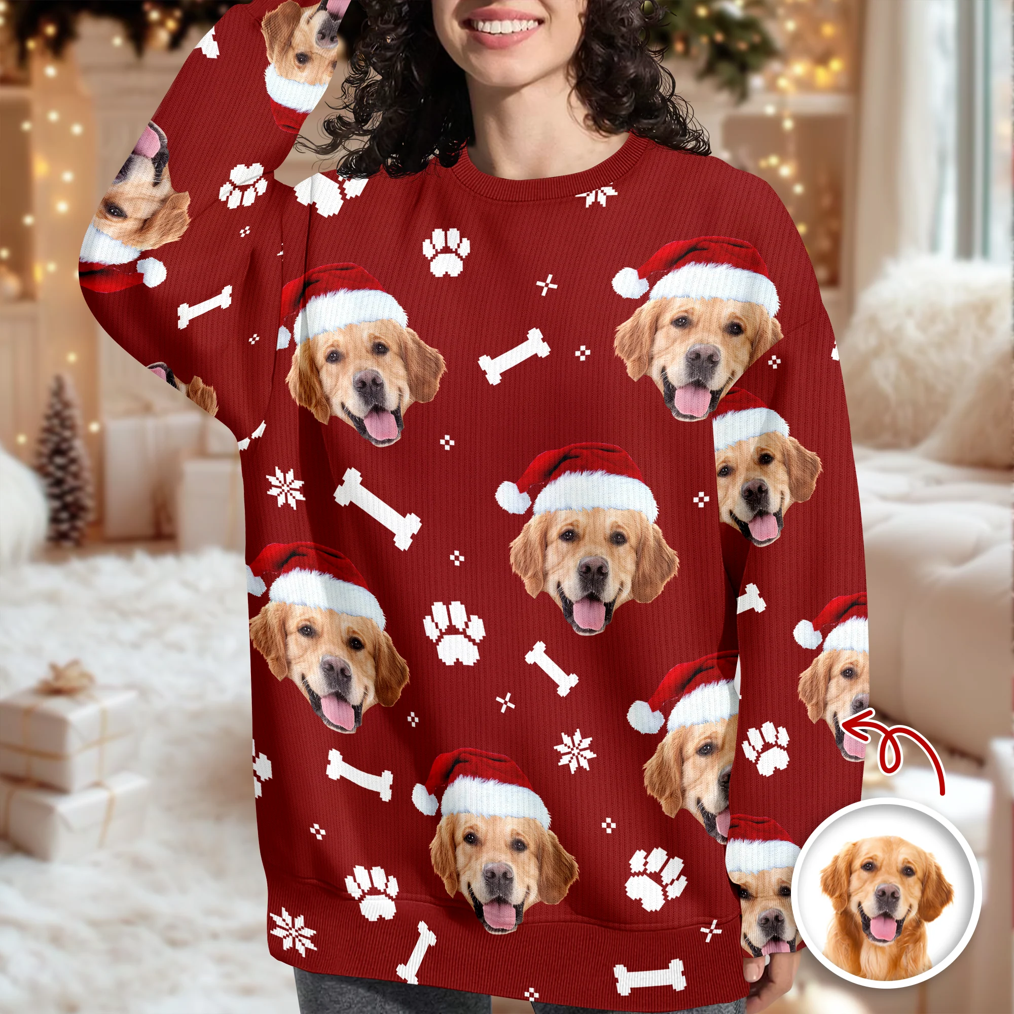 Custom Funny Dog Face Ugly Sweater Gift For Dog Lovers HA75 897524 - Image 4