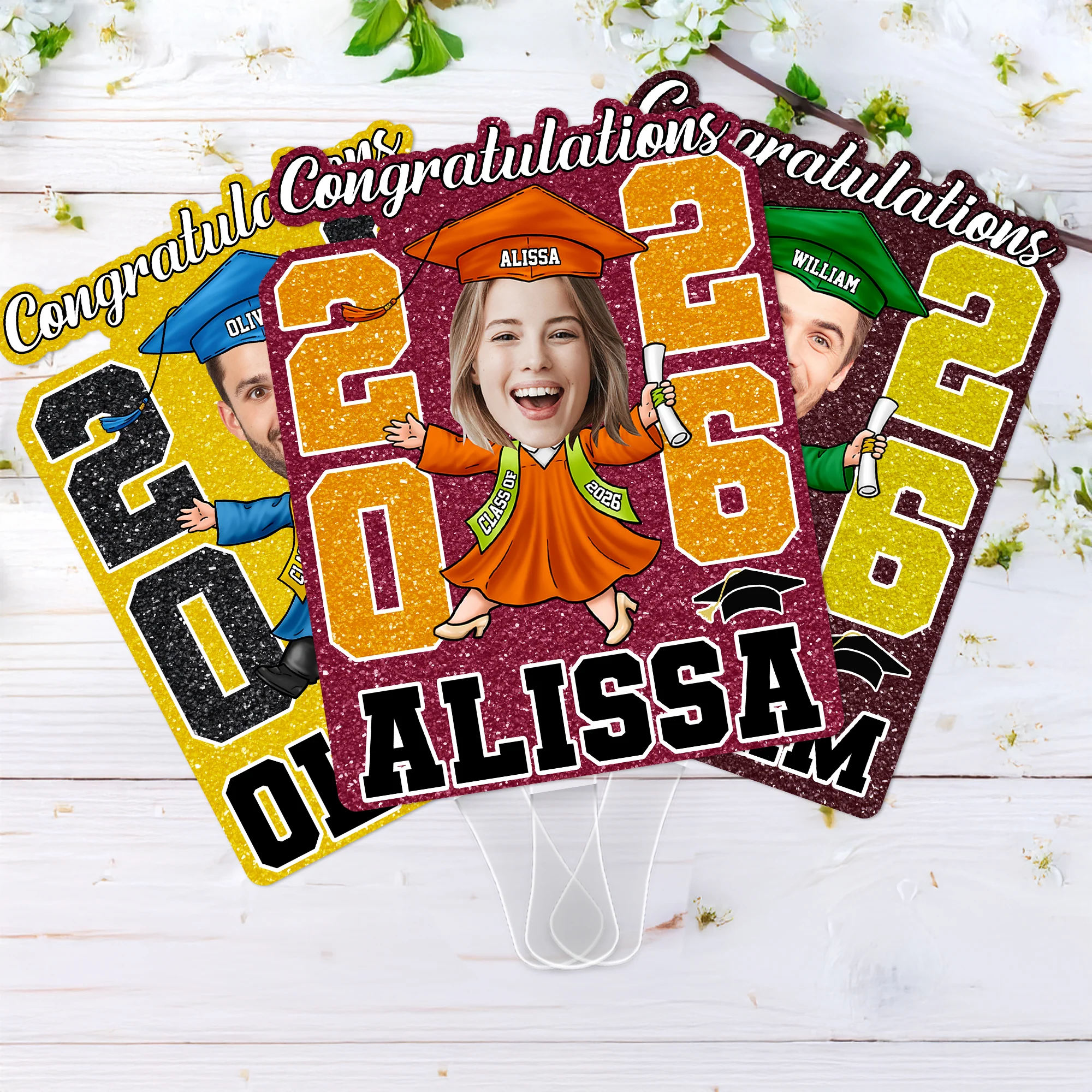 Custom Funny Face Class of 2026 Graduation Face Fan LM32 899323 - Image 3