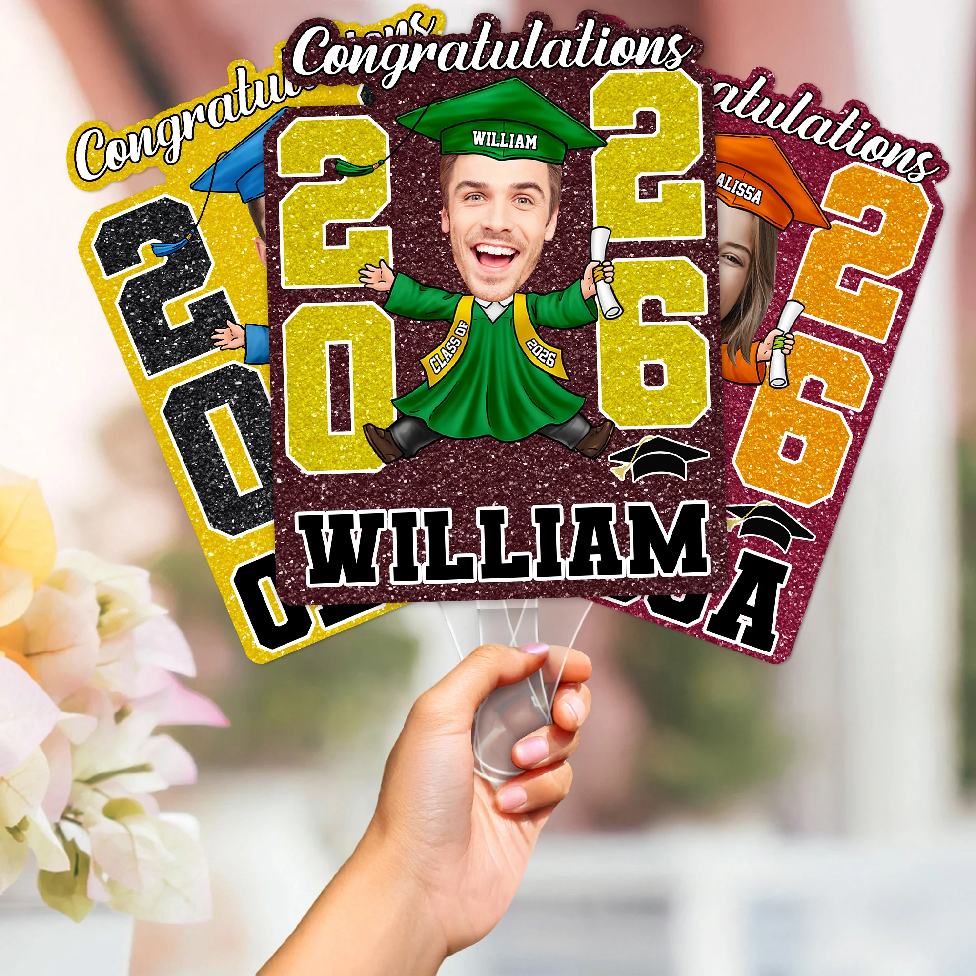 Custom Funny Face Class of 2026 Graduation Face Fan LM32 899323 - Image 4