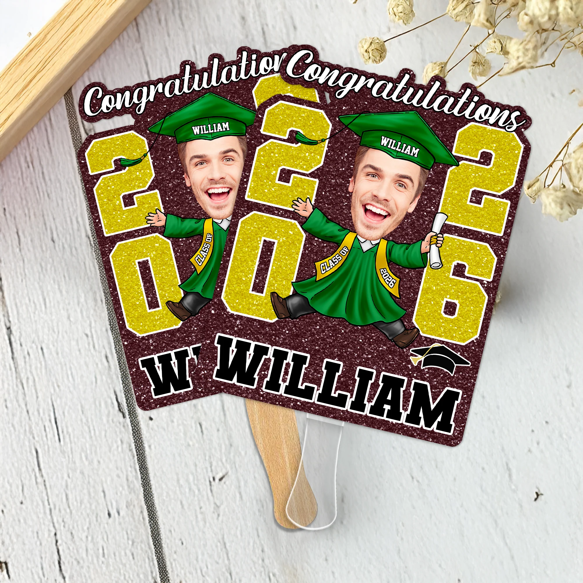 Custom Funny Face Class of 2026 Graduation Face Fan LM32 899323 - Image 5