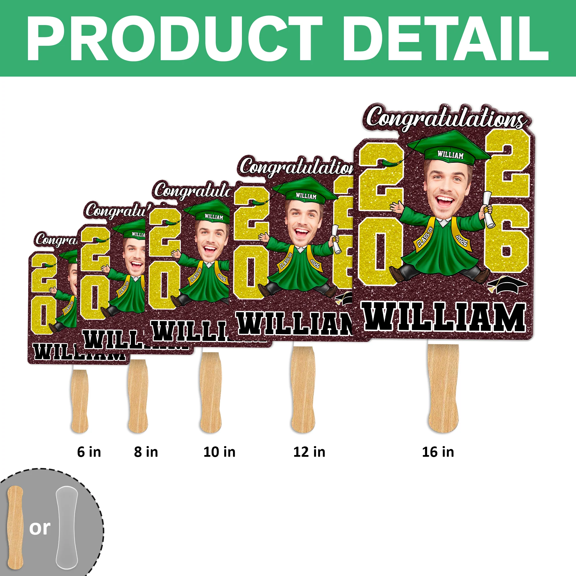 Custom Funny Face Class of 2026 Graduation Face Fan LM32 899323 - Image 7