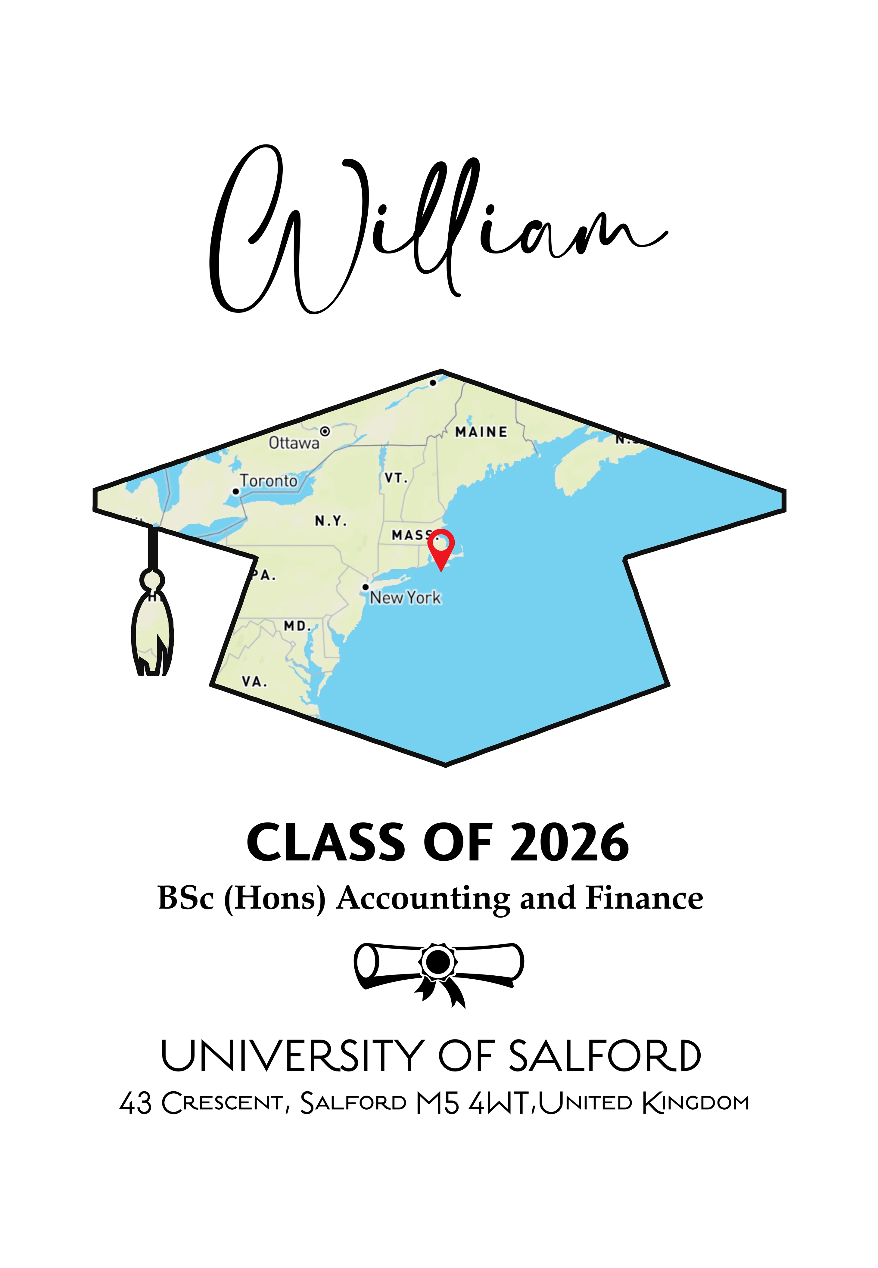 Custom Map Graduation Gift Personalized Graduation Senior Canvas 890339 - Image 3