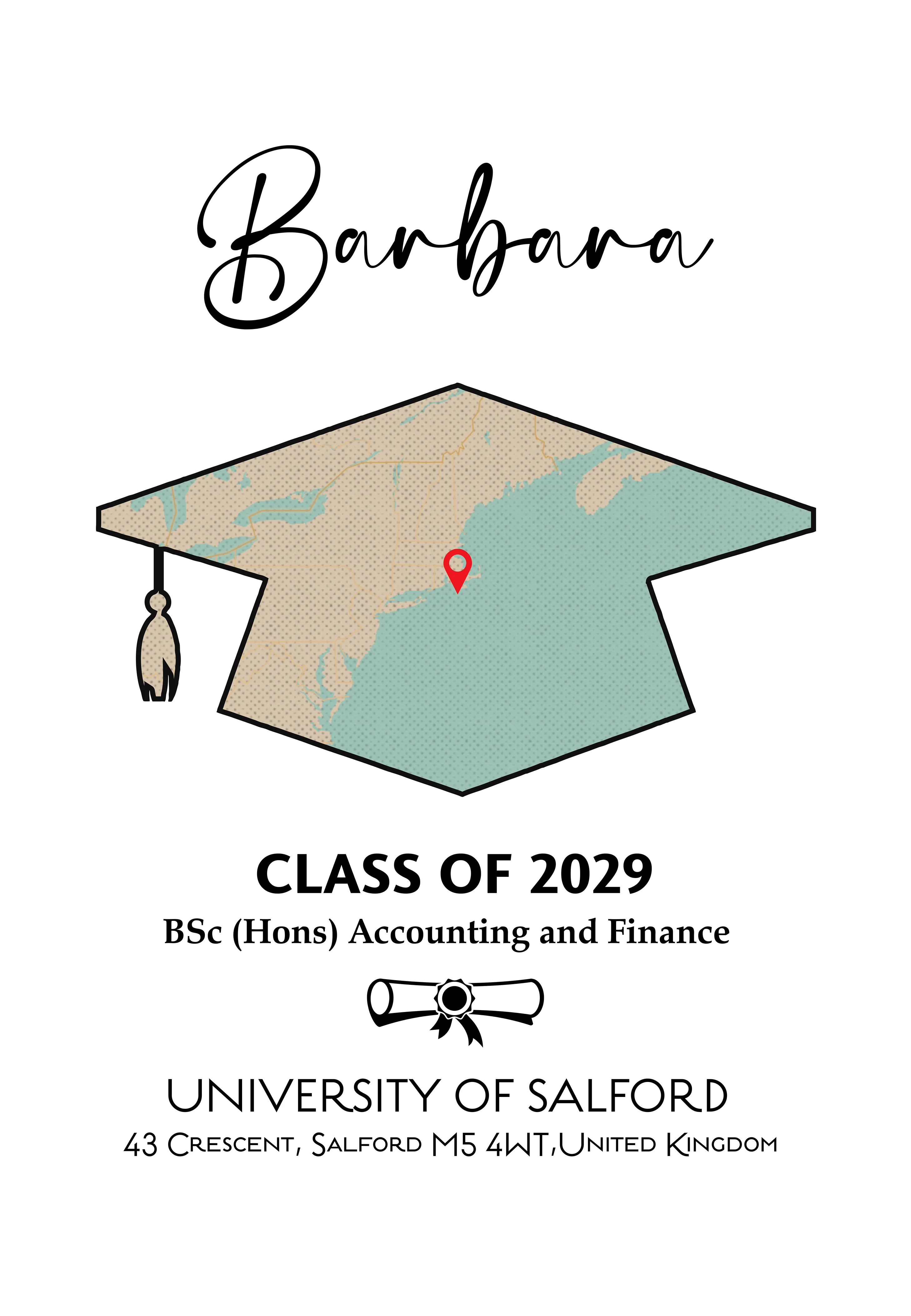 Custom Map Graduation Gift Personalized Graduation Senior Canvas 890339 - Image 4