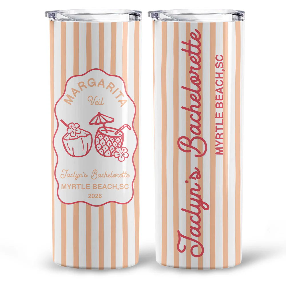 Custom Name Beach Icon Skinny Tumbler - Personalized Summer Party Cup HO82 902992 - Image 5