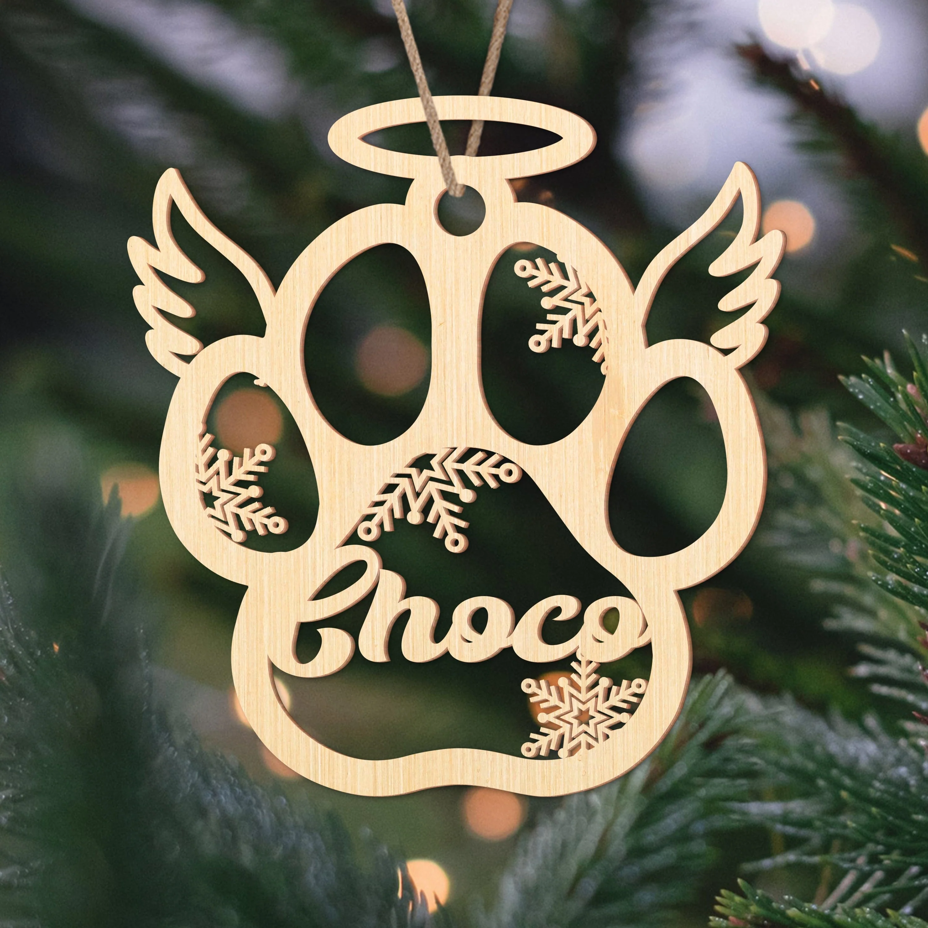 Custom Name Personalized Christmas With Fur Babies Pet Wood Ornament HA75 891472 - Image 3