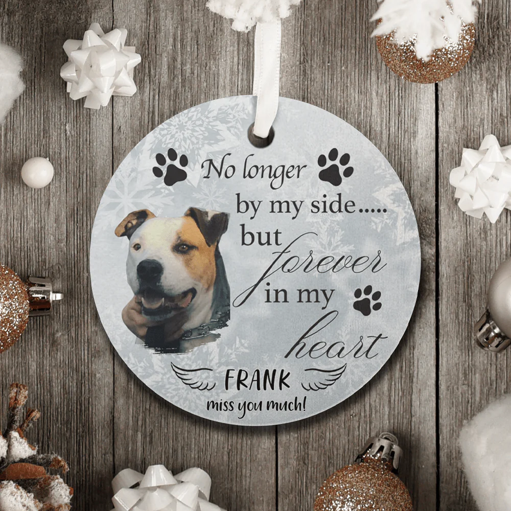 Custom No Longer By Our Side But Forever In Our Hearts Dog Ornament DA 889815 - Image 2