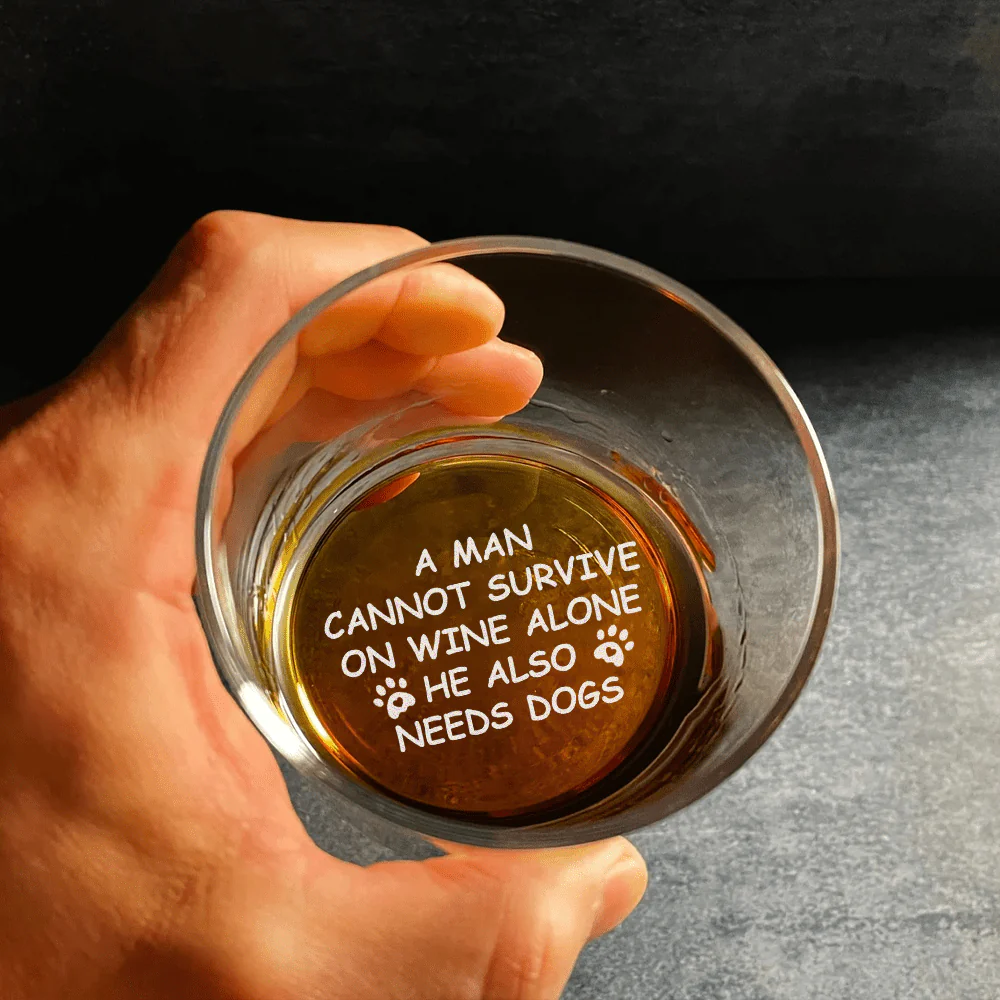 Custom Photo A Man Cannot Survive On Wine Alone Dog Rock Glass DM01 891033 - Image 4