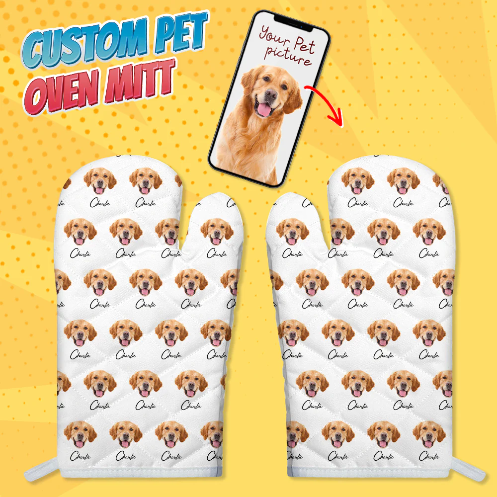 Custom Photo And Name On Oven Mitt Gift For Pet Lover TH10 898919 - Image 5
