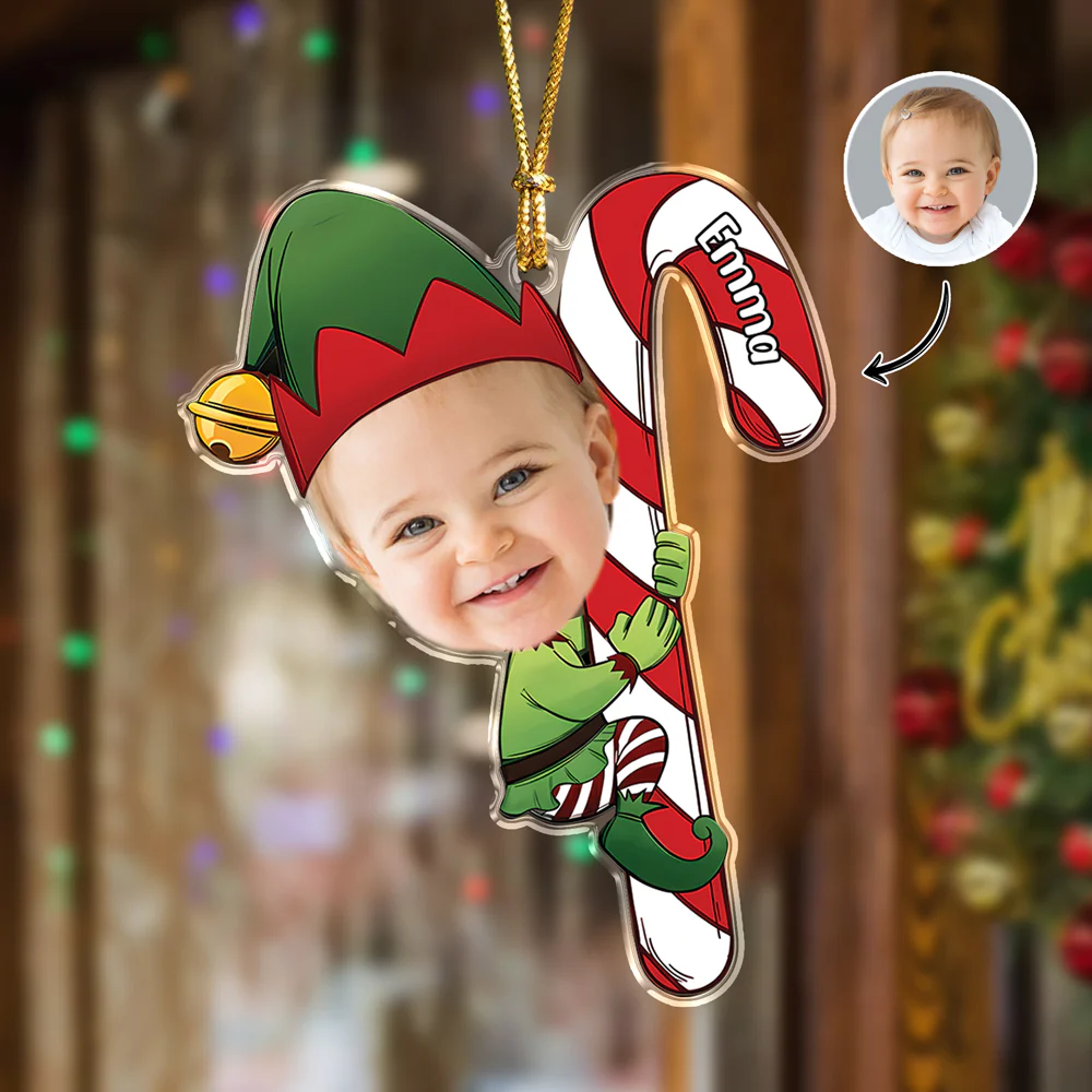 Custom Photo Baby Elf Personalized Christmas Acrylic Ornament HA75 898250 - Image 6