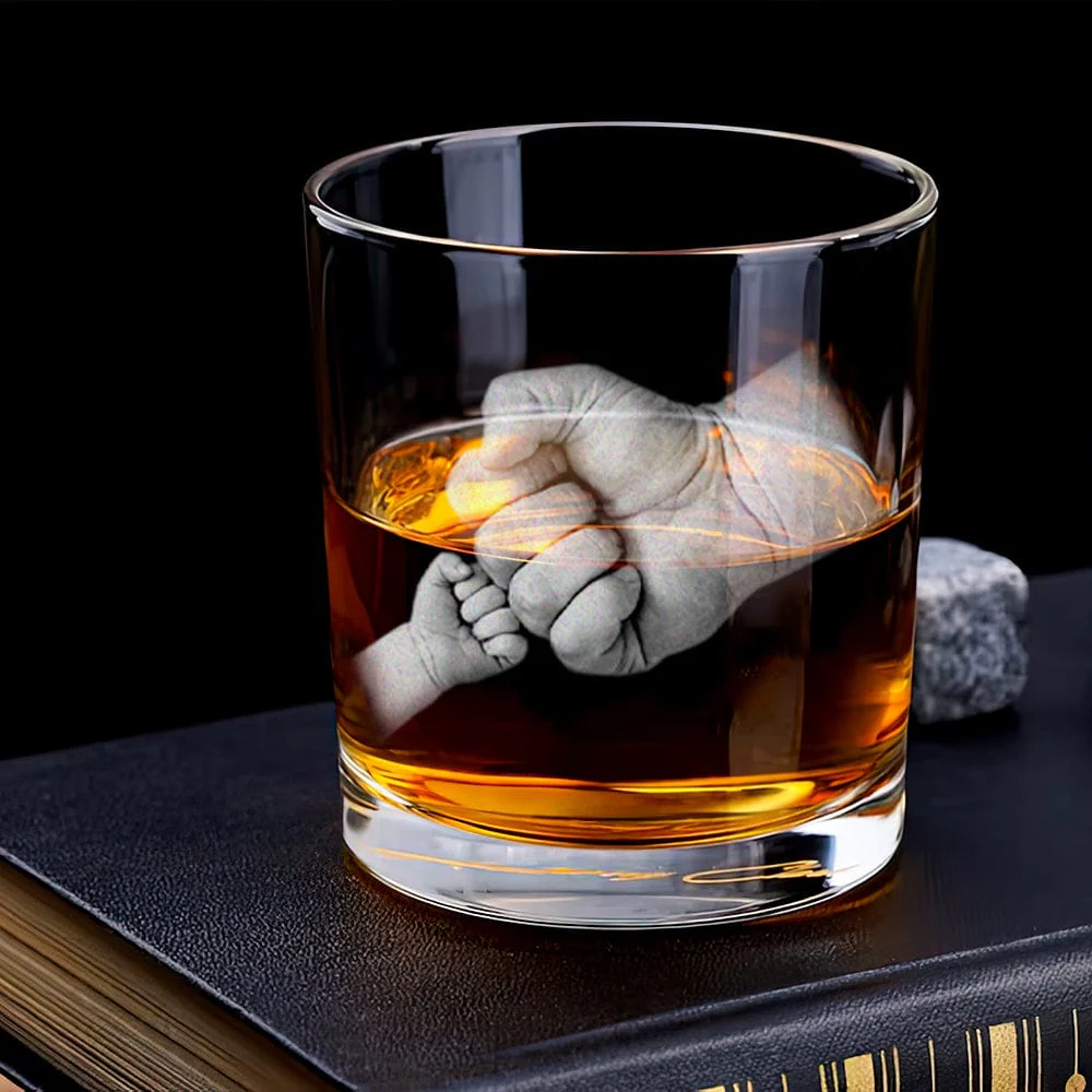 Custom Photo Fist Bump Best Dad Ever I Love You Engraved Rock Glass DM01 HA75 891049 - Image 4