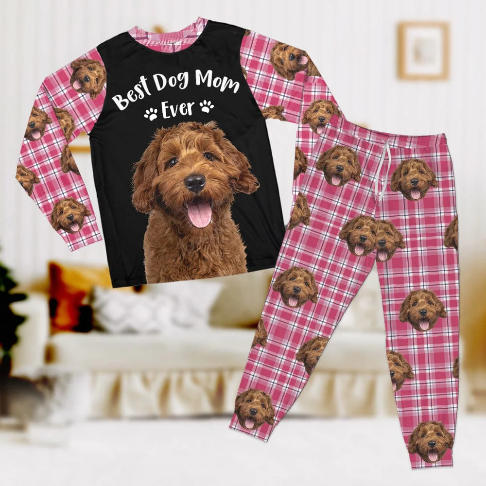 Custom Photo Best Dog Mom, Dog Dad Ever Christmas Sleepwear HA75 891548 - Image 4