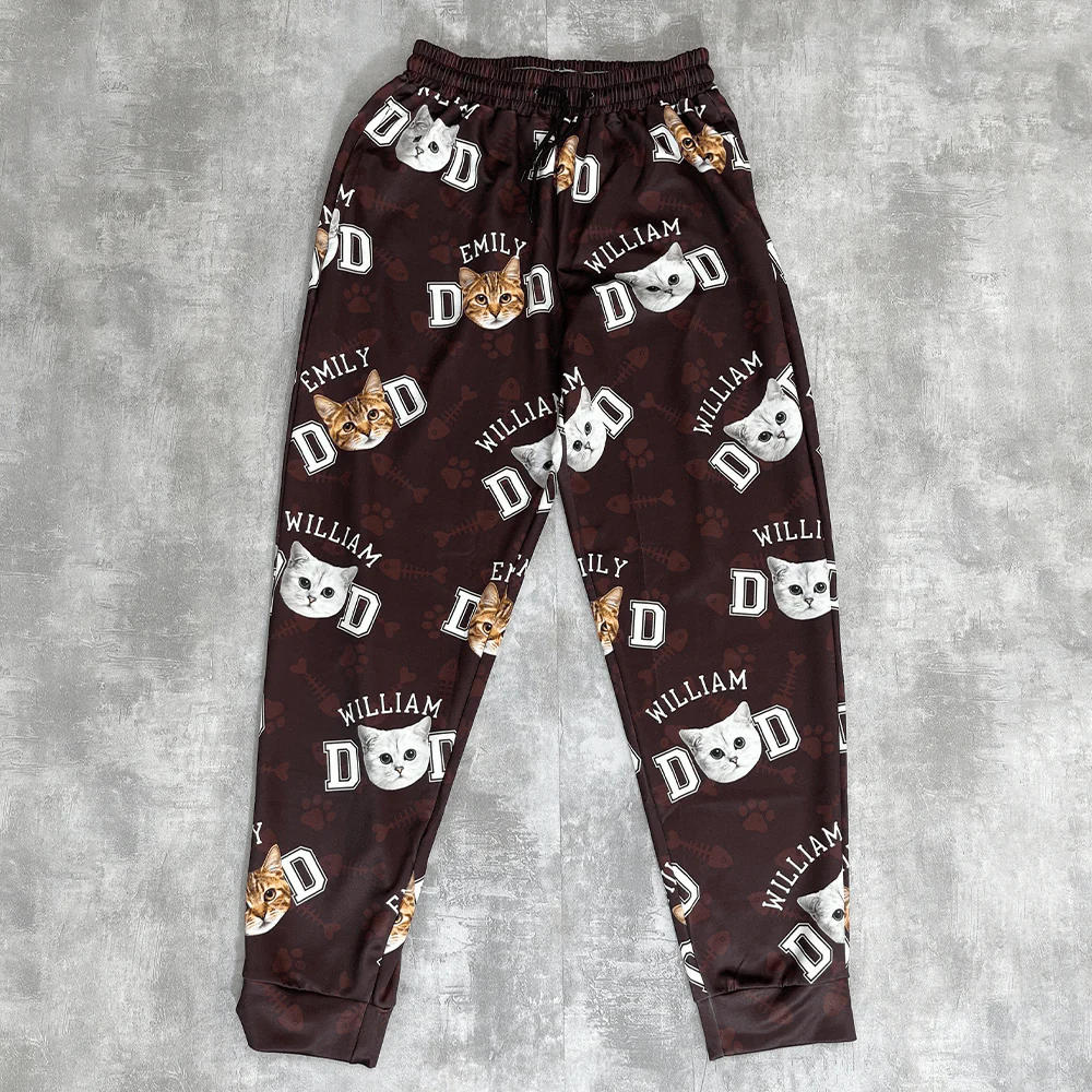 Custom Photo Cat Dad Mom Pet Sweatpants TA29 888803 - Image 2