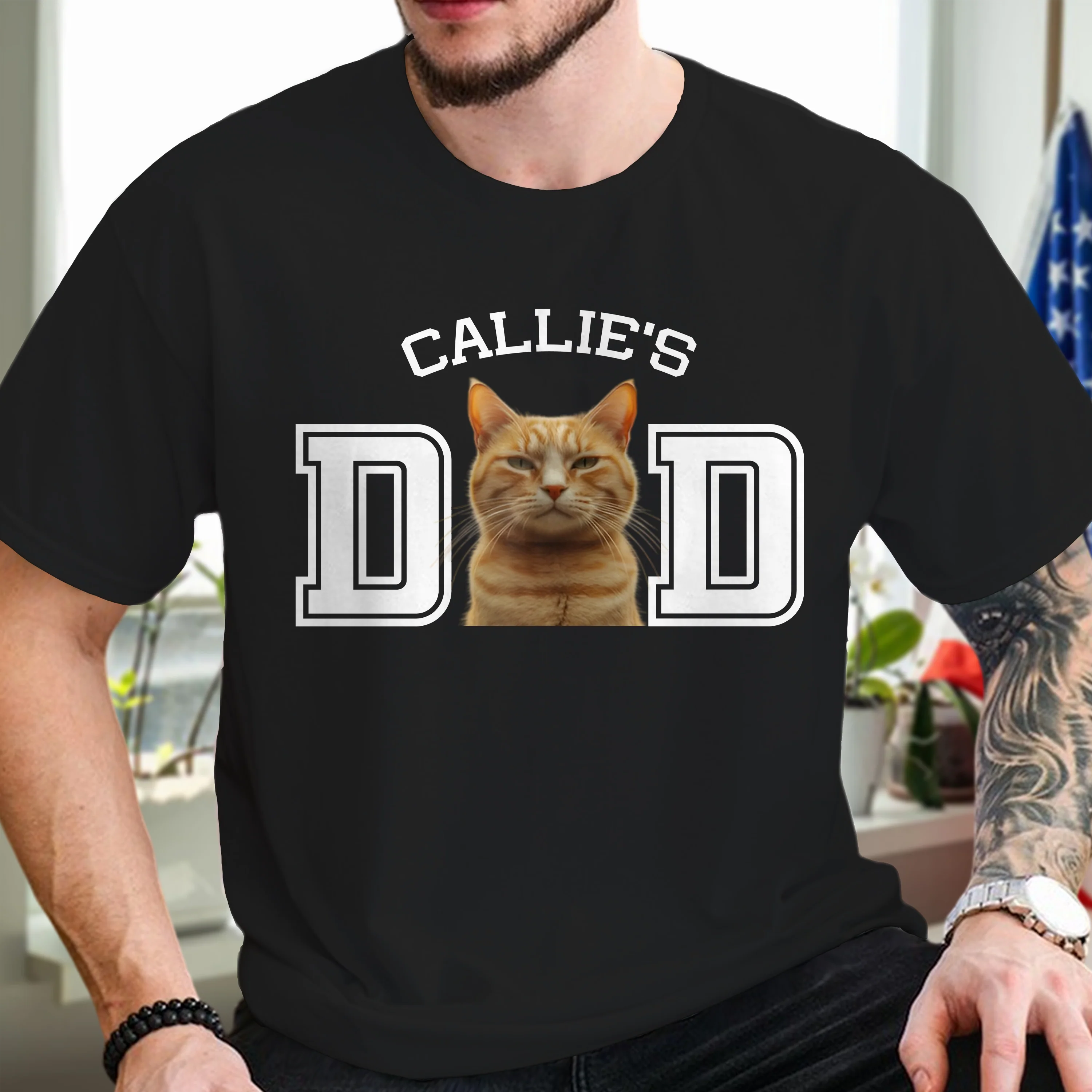 Custom Photo Cat Dad Shirt Gift For Dad HA75 892460 - Image 2
