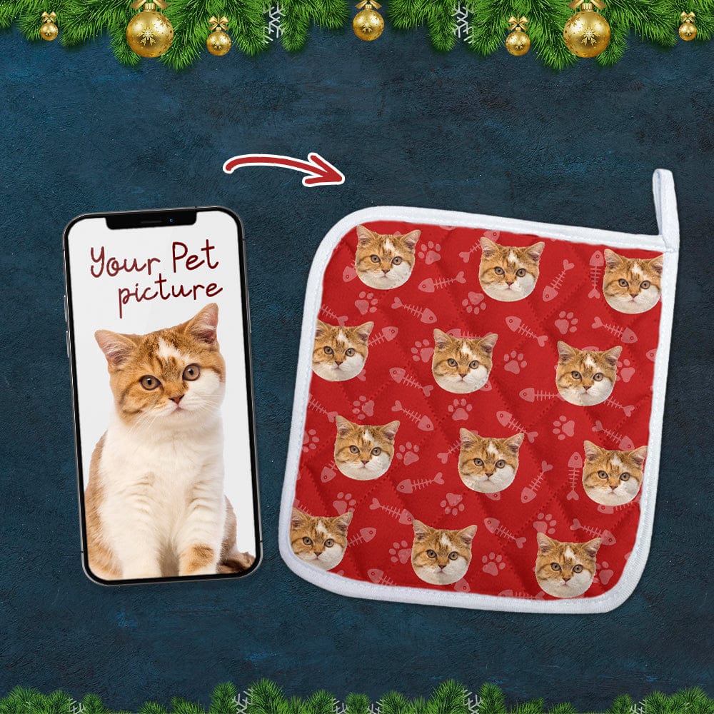 Custom Photo Cat With Paw Pattern Oven Mitt TA29 889865 - Image 5