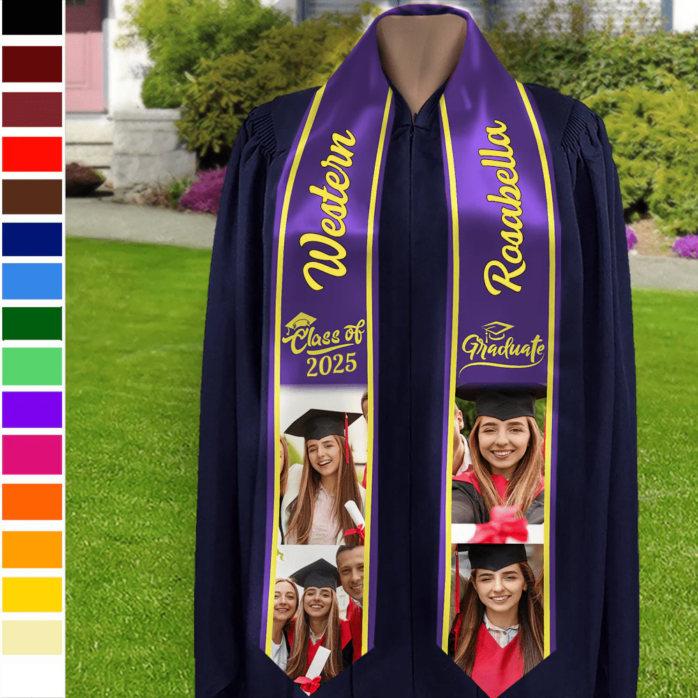 Custom Photo Class of 2026 Stoles Graduation Day TA29 LM32 888755 - Image 7