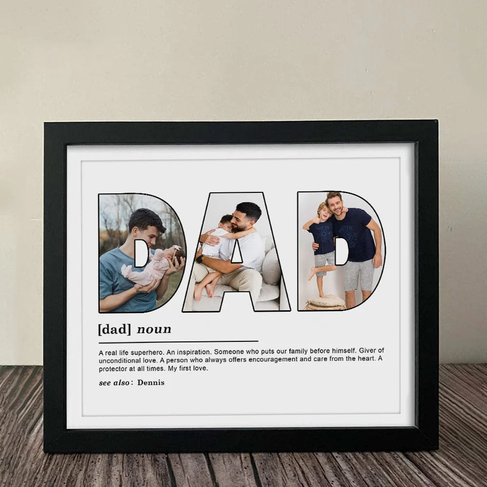 Custom Photo Dad My First Love Father's Day Poster Canvas Picture Frame DM01 890959