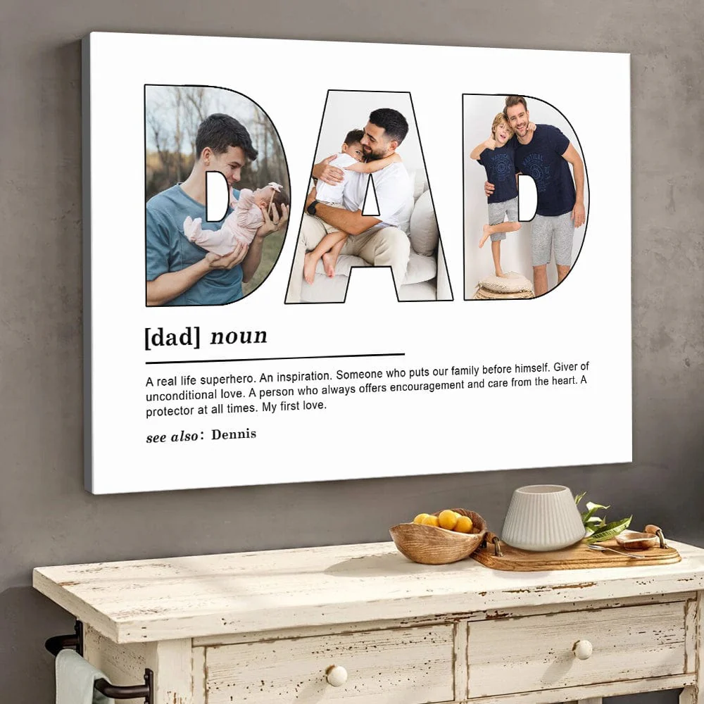 Custom Photo Dad My First Love Father's Day Poster Canvas Picture Frame DM01 890959 - Image 5