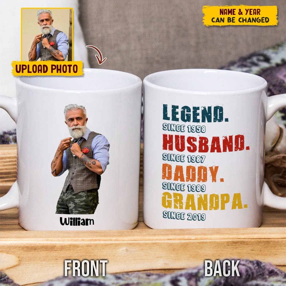 Custom Photo Daddy Legend Family Mug N304 HN590 - Image 2