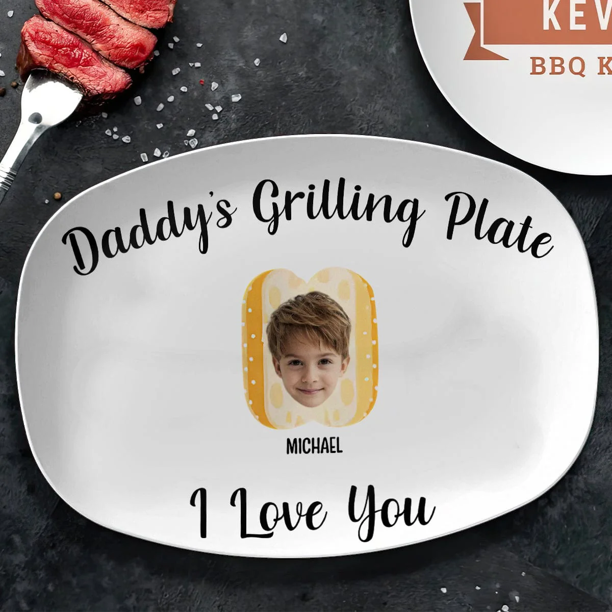 Custom Photo Daddy's Grilling Buddies Burger Hot Dog 2 Christmas Platter DM01 891083 - Image 2
