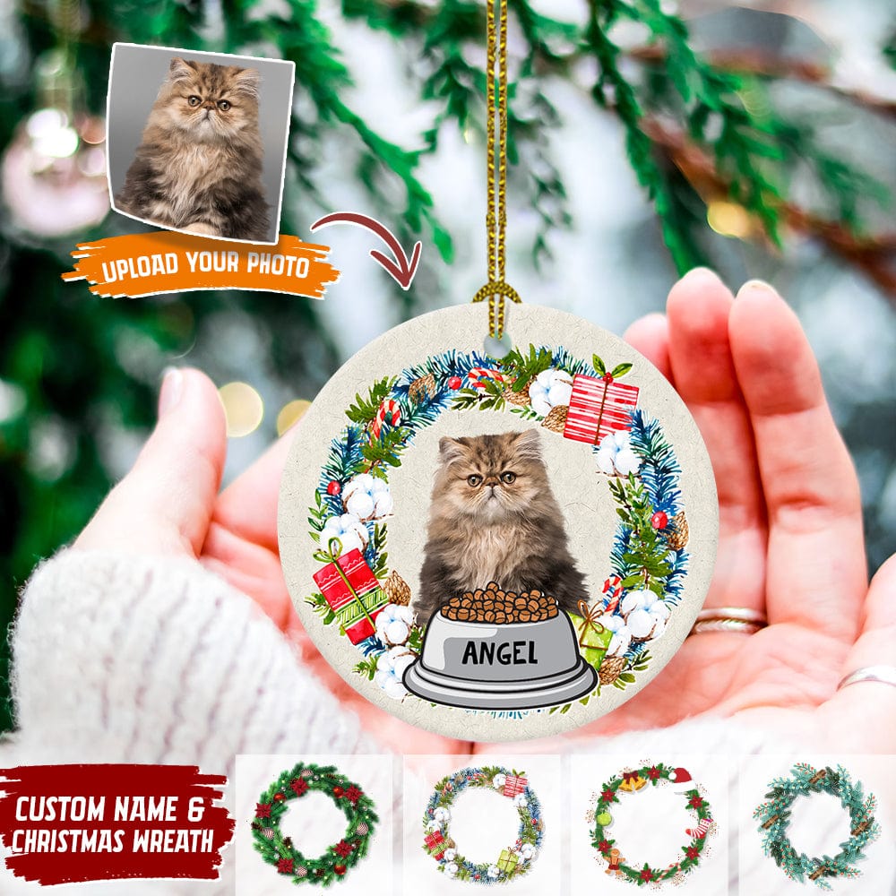 Custom Photo Dog Cat Christmas Ceramic Ornament TA29 888627 - Image 3