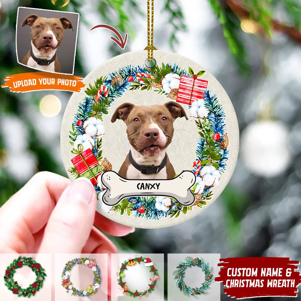 Custom Photo Dog Cat Christmas Ceramic Ornament TA29 888627 - Image 4