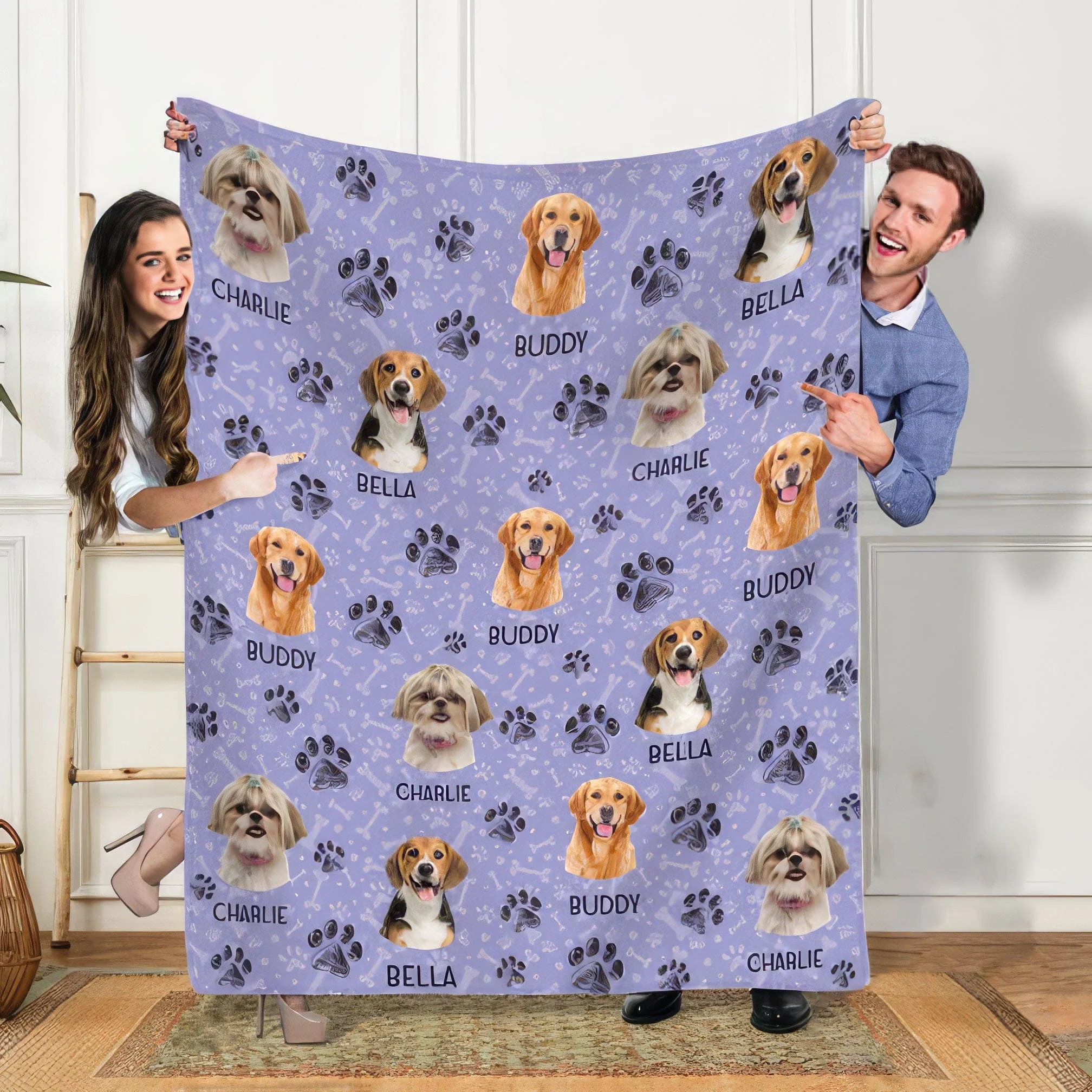 Custom Photo Dog Cat With Paw Blanket TA29 888773 - Image 3