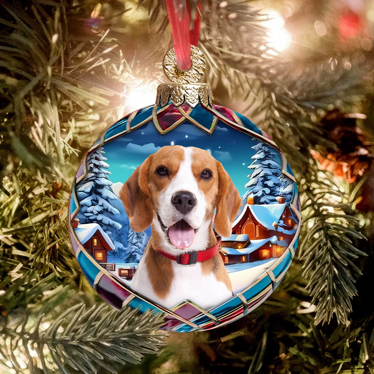 Custom Photo Dog Wood Ornament For Christmas, Dog Lovers HA75 891891
