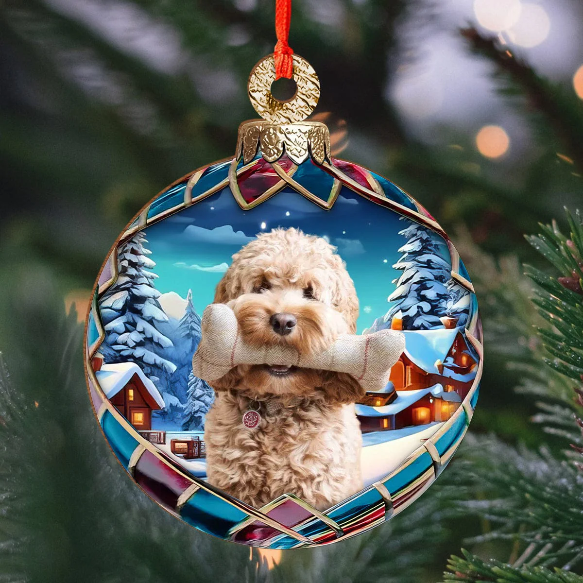Custom Photo Dog Wood Ornament For Christmas, Dog Lovers HA75 891891 - Image 4
