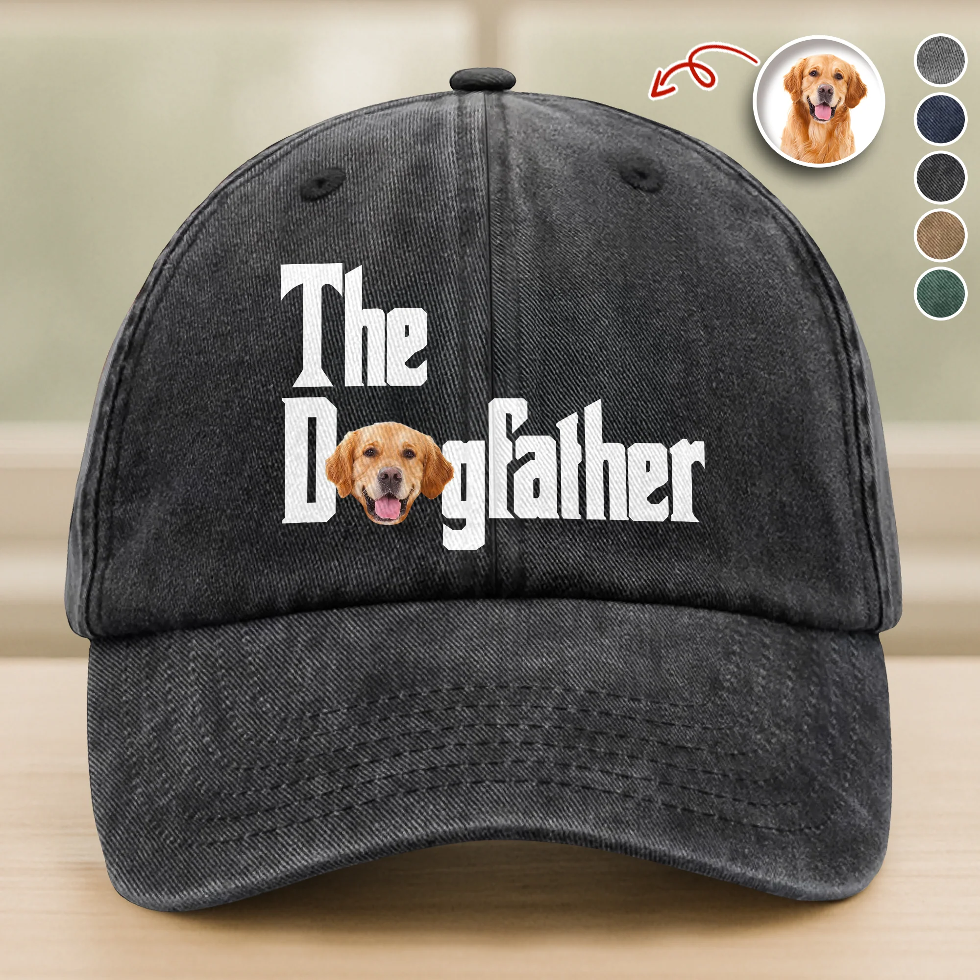 Custom Photo Dog Dad Dog Mother Washed Denim Baseball Cap Gift for Dog Lovers TH10 894281 - Image 11