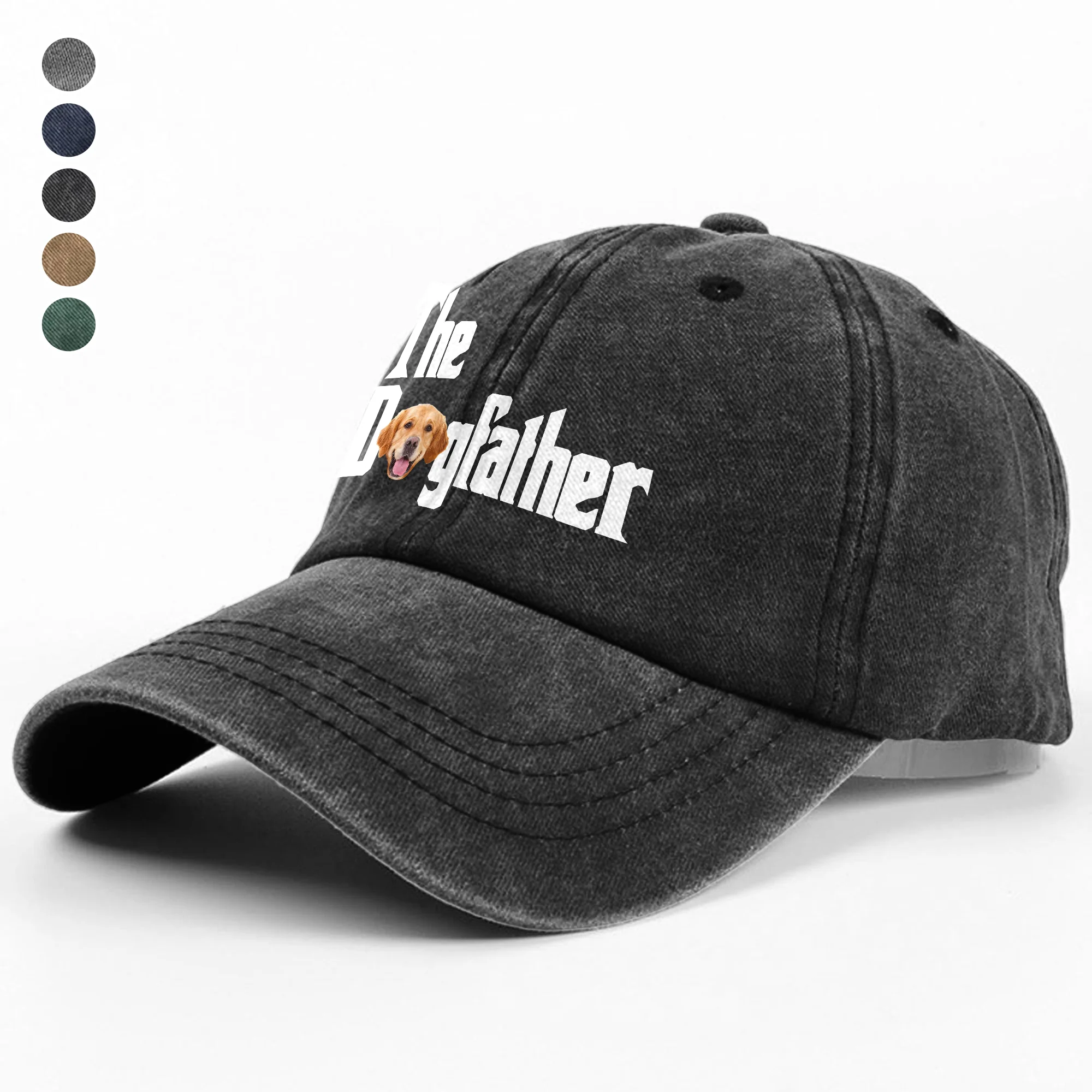 Custom Photo Dog Dad Dog Mother Washed Denim Baseball Cap Gift for Dog Lovers TH10 894281 - Image 12