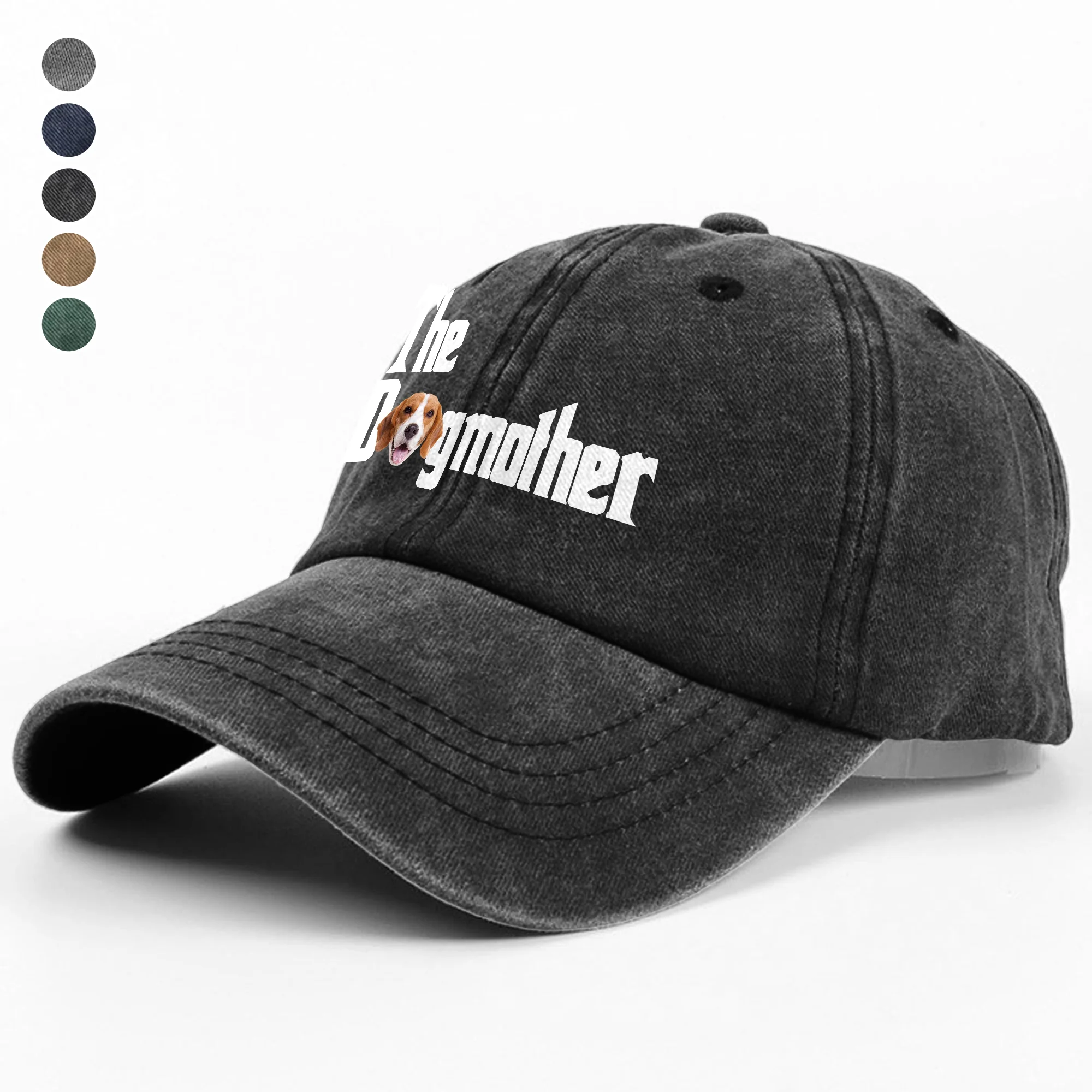 Custom Photo Dog Dad Dog Mother Washed Denim Baseball Cap Gift for Dog Lovers TH10 894281 - Image 4