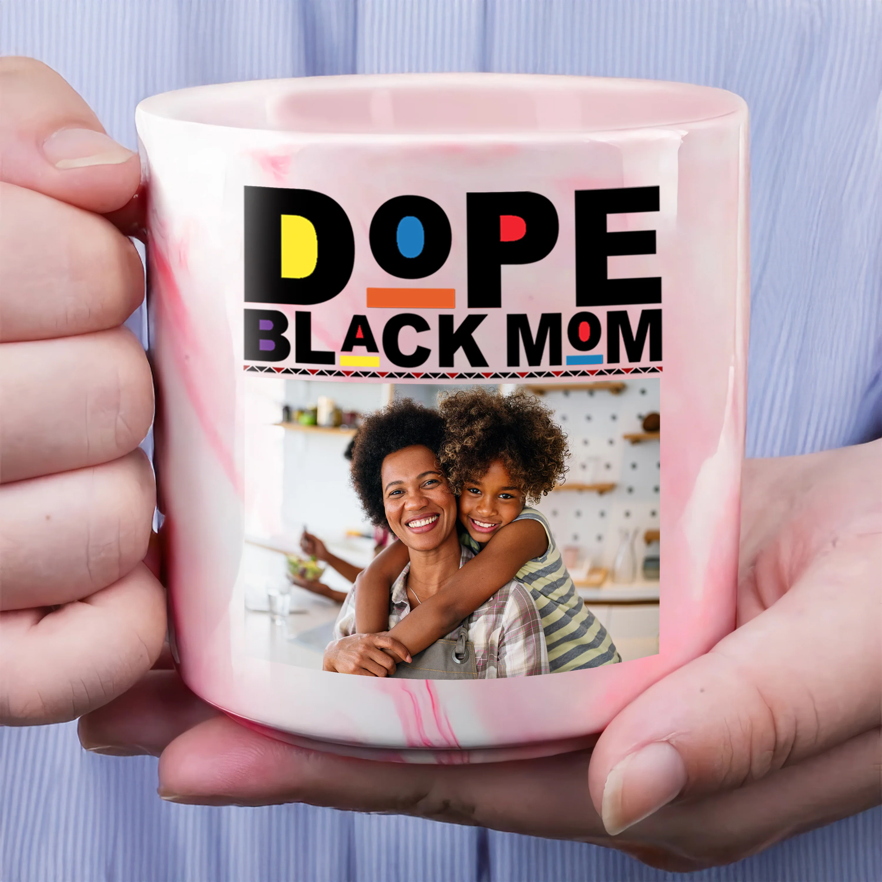 Custom Photo Dope Black Mom Marble Mug Mother's Day Gift CH07 895490 - Image 3